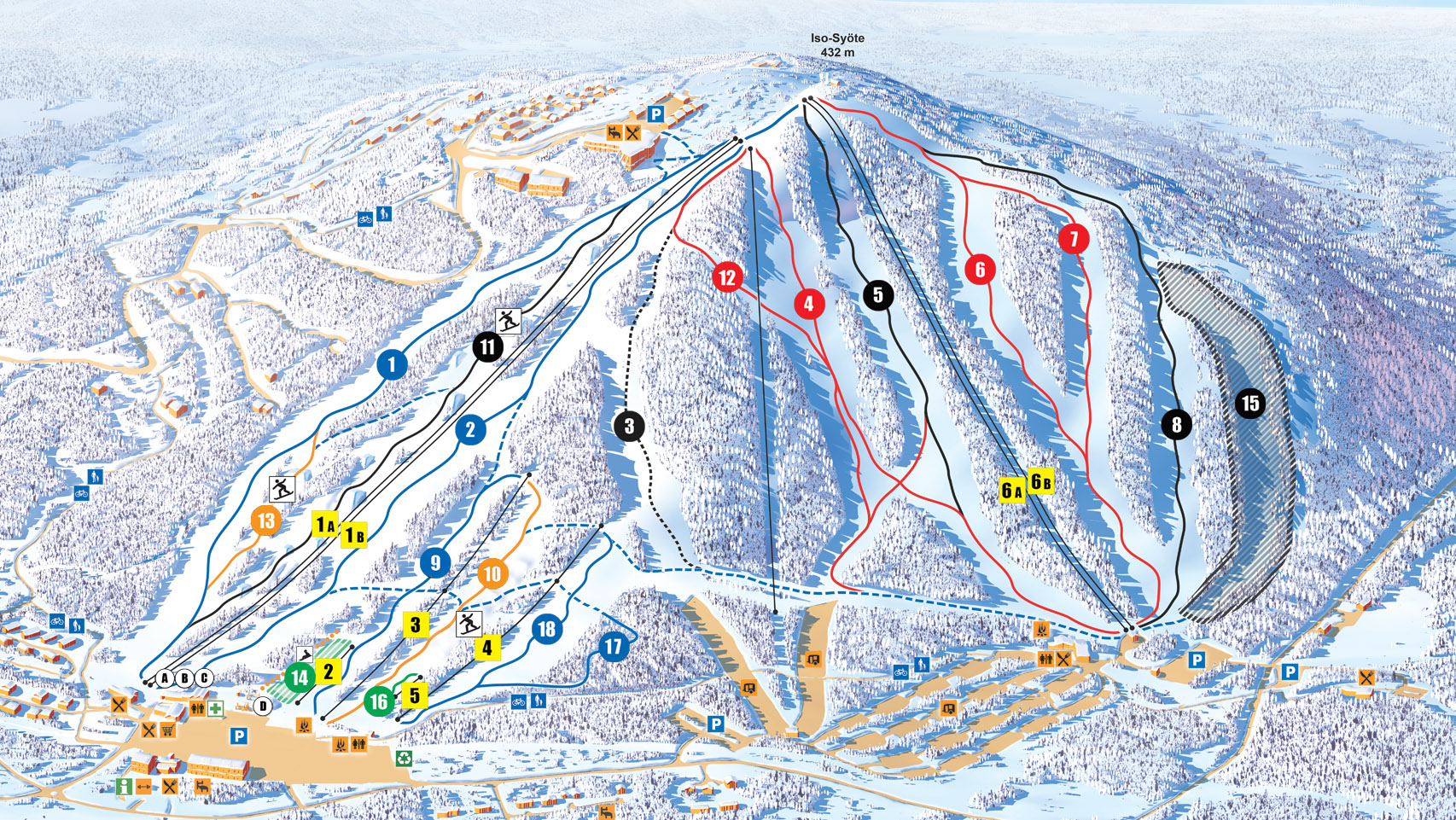 kartta iso syöte Slopes and Lifts   Syöte kartta iso syöte