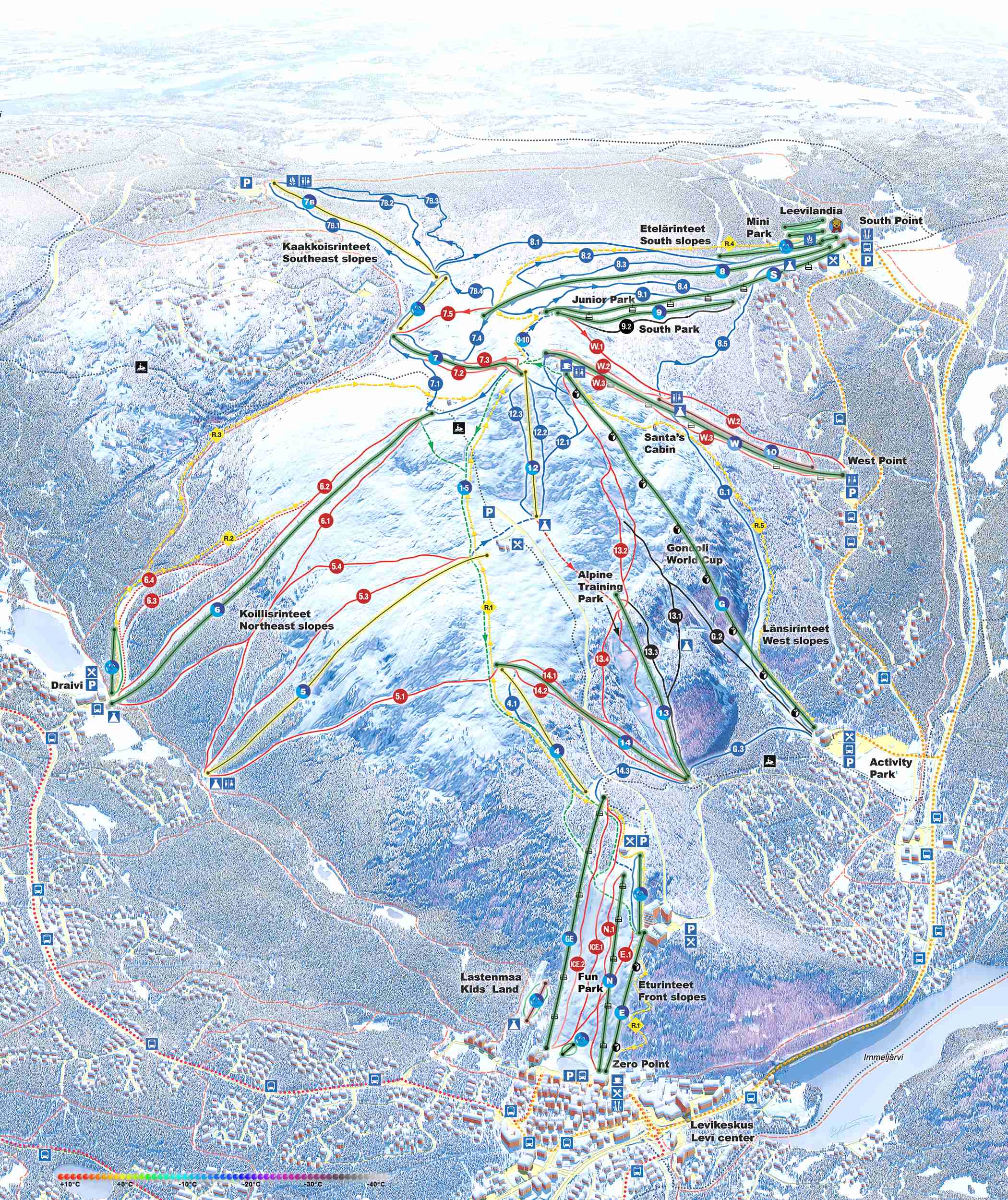 Levi Resort slope map