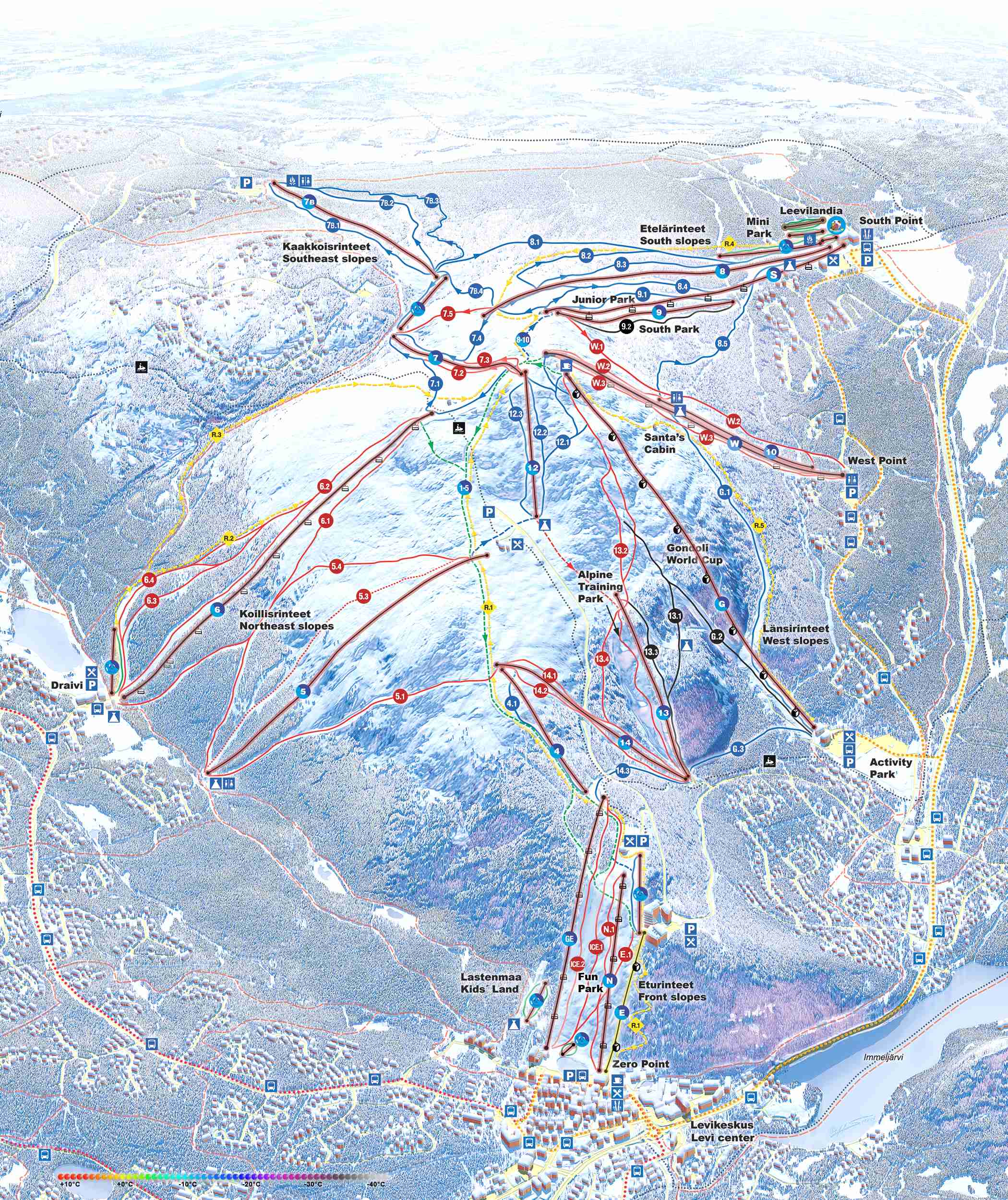 paritet Snart Vedhæftet fil Levi Ski Resort slope map